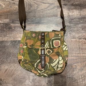 Fossil green and yellow purse